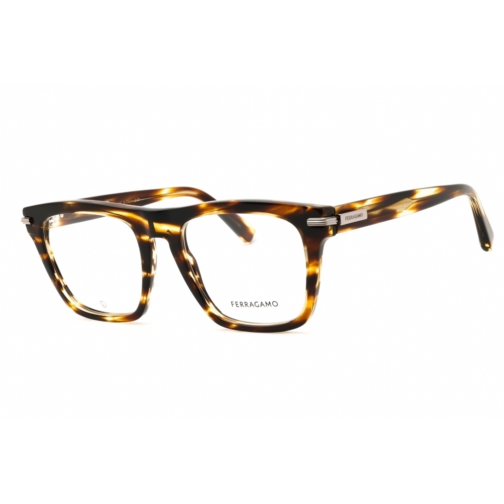 Salvatore Ferragamo SF3015 Eyeglasses Striped Brown Acetate Rectangle